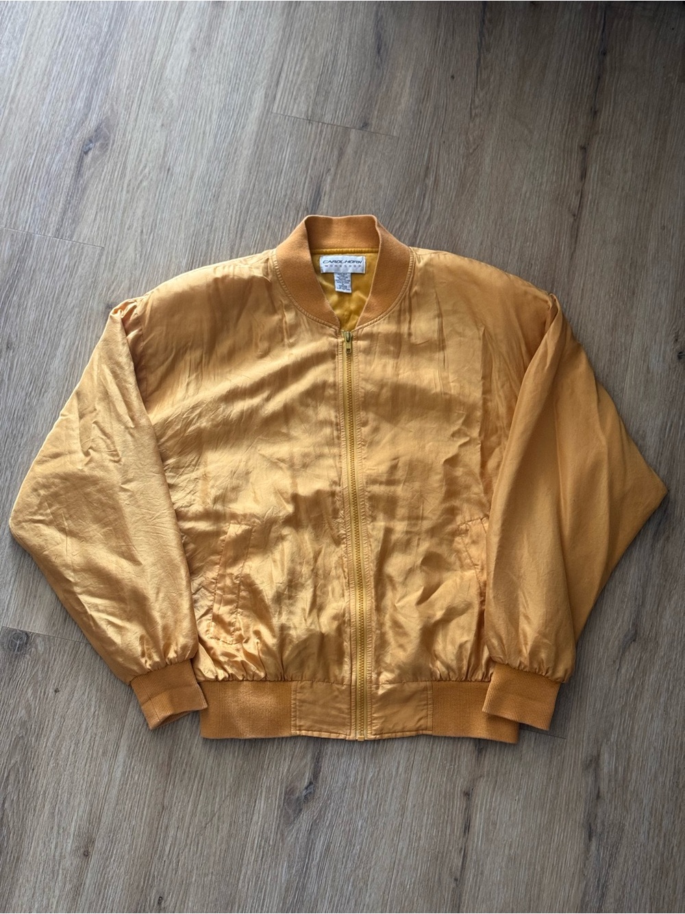 Vintage Golden Yellow Bomber Jacket